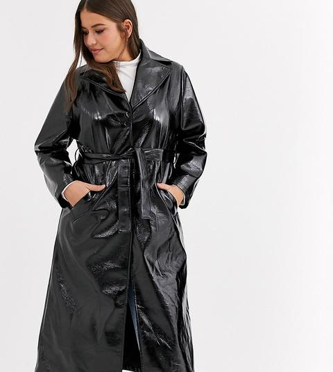 trench vinyle noir