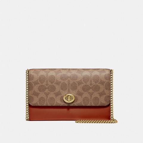Coach: Sac Marlow À Bandoulière Et Fermoir Pivotant En Toile Exclusive En Color Block