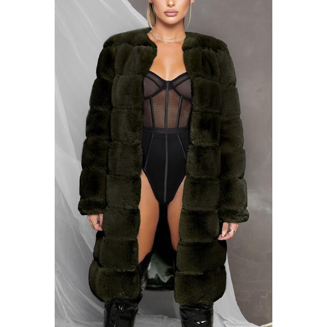 Executive Longline Panel Faux Fur Coat – Oh Polly US