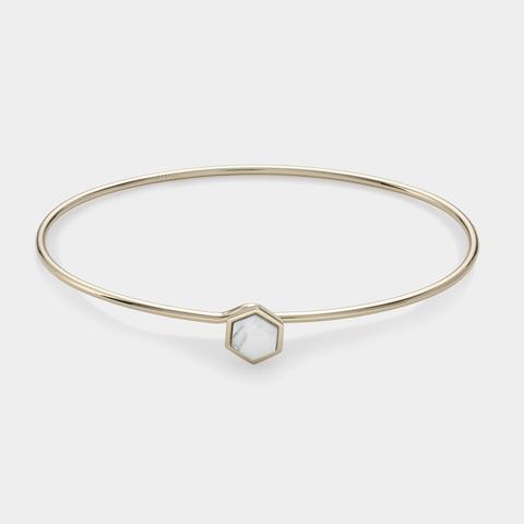 Idylle Gold Marble Hexagon Bangle Bracelet