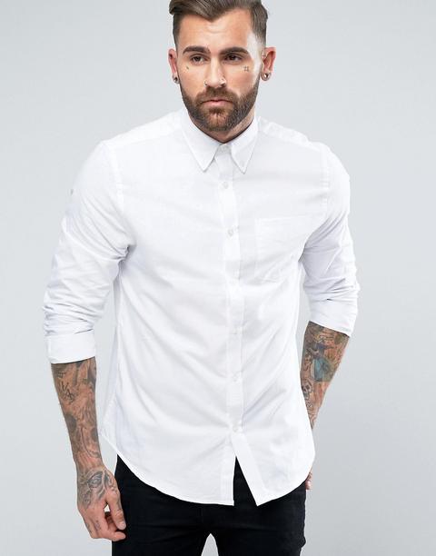 Ben Sherman - Chemise Oxford Unie Coupe Classique-blanc