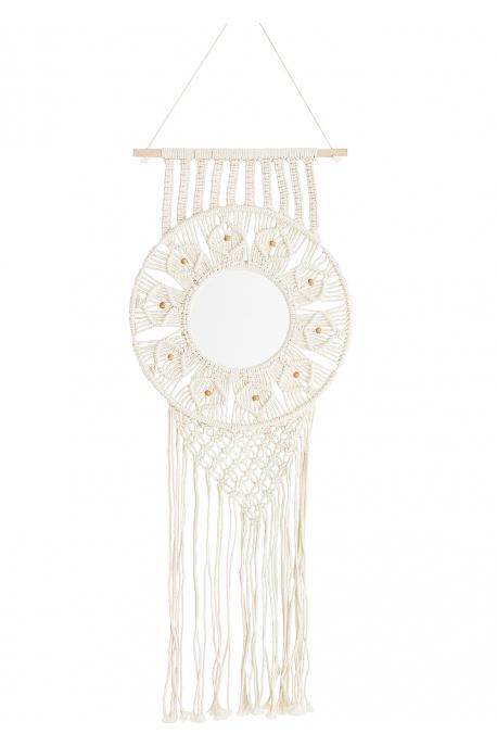 Grand Miroir Avec Cadre En Macramé 32x80cm