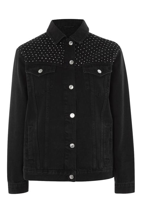 Womens Moto Diamond Fishnet Jacket - Black, Black