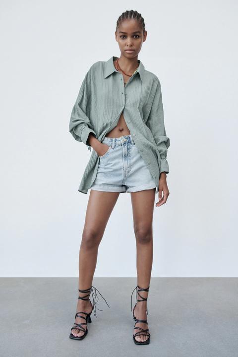 Camisa Oversize Espalda Abierta