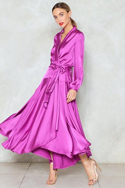 nasty gal silk wrap dress