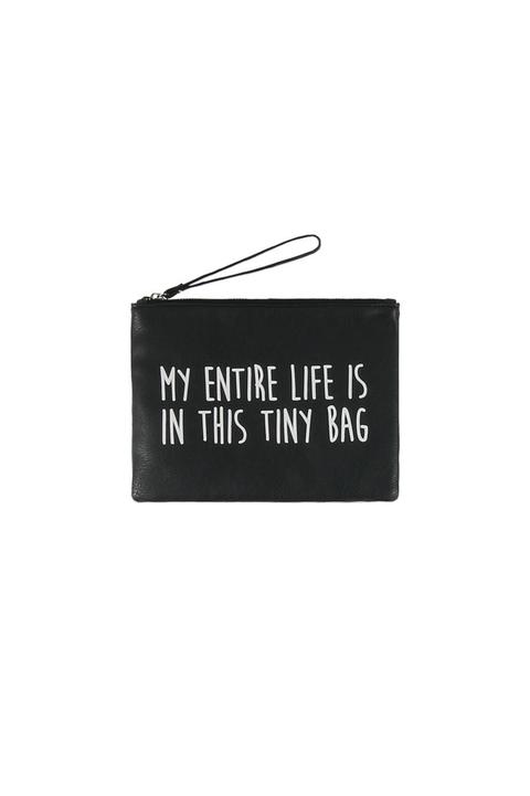 Pochette Nera Con Slogan