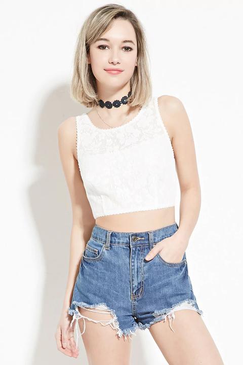 Crop Top Motivo A Fiori