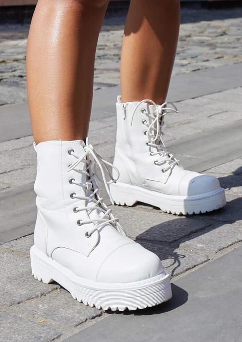 faux leather white booties