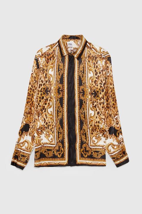 zara baroque print shirt