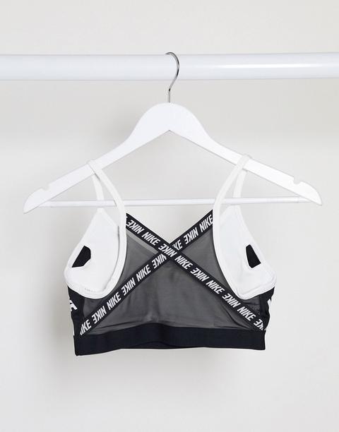 nike training indy logo bra in white