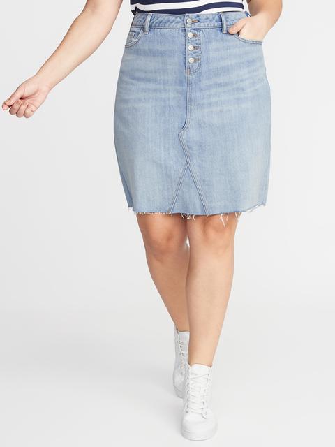 high waisted jean skirt plus size