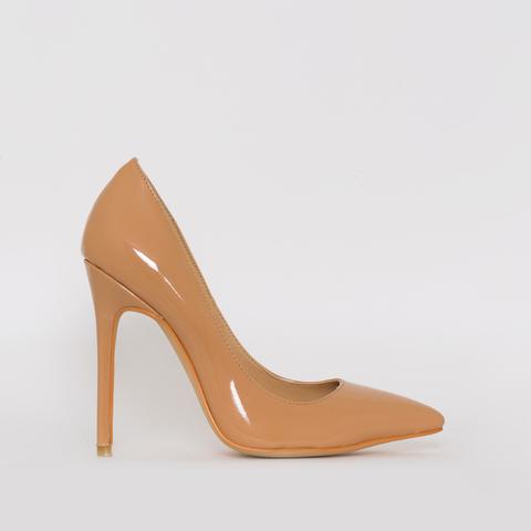 Mila Nude Patent Stiletto Court Shoes