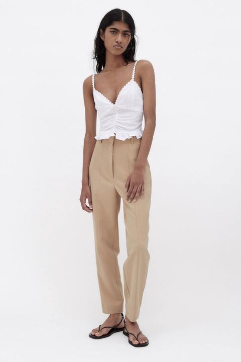 Pantalon Taille Haute Avec Coutures