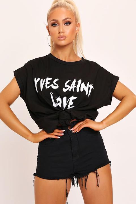 Black Saint Love Print Oversized Tshirt