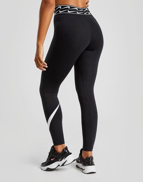 nike high waisted swoosh leggings black