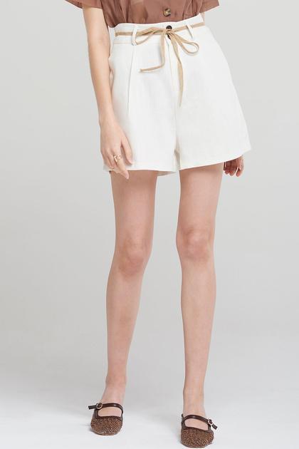 Avery Linen Shorts-white