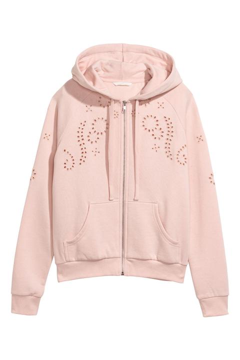 H & M - Giacca Con Cappuccio E Ricami - Rosa