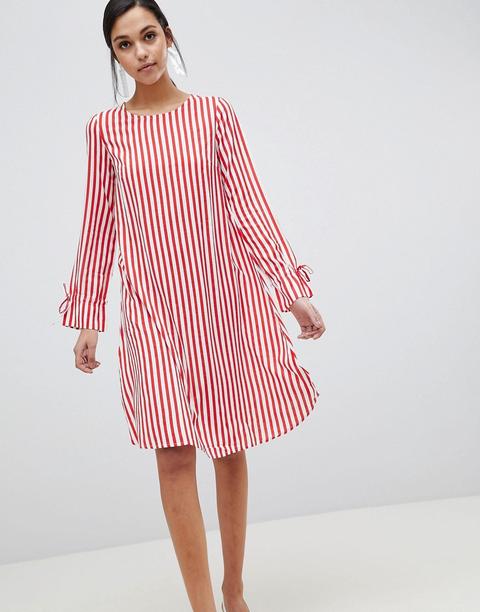 Y.a.s - Trey - Vestito A Righe - Rosso