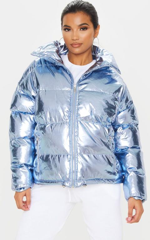 Blue Metallic Puffer