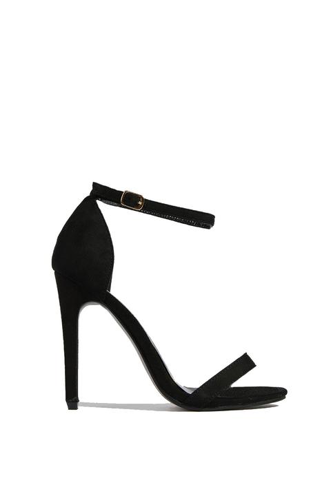 Yolanda Black Suede Barely There Heels