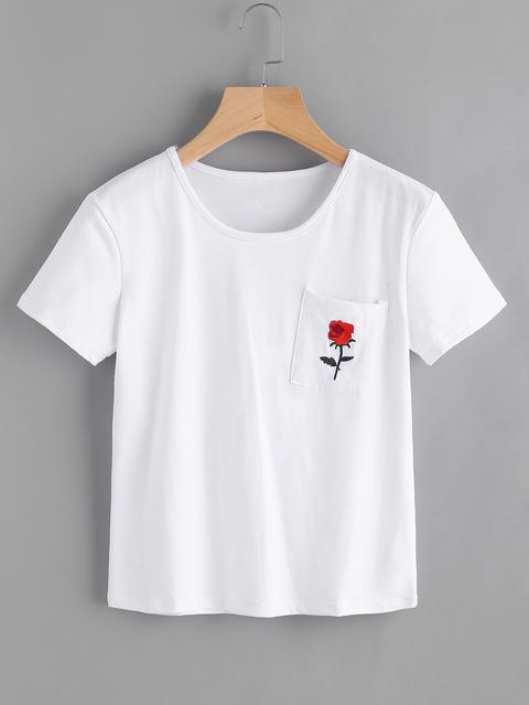 Rose Patch Pocket Tee