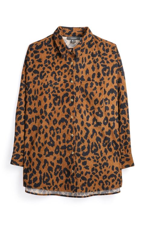 Camisa De Pana Con Estampado De Leopardo