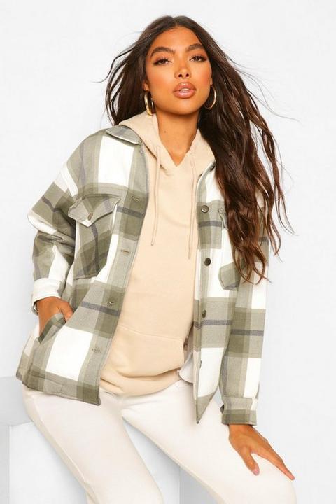 Veste Chemise À Carreaux Tall - Vert Kaki - L, Vert Kaki
