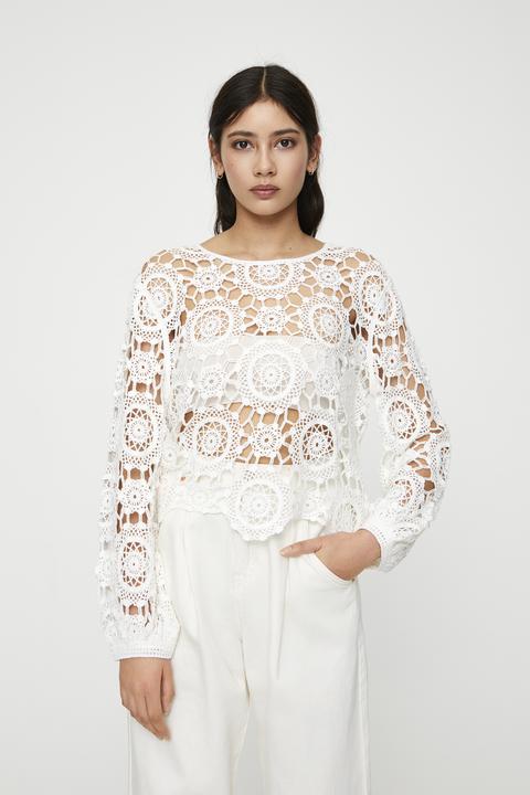 Camisa Blanca Crochet