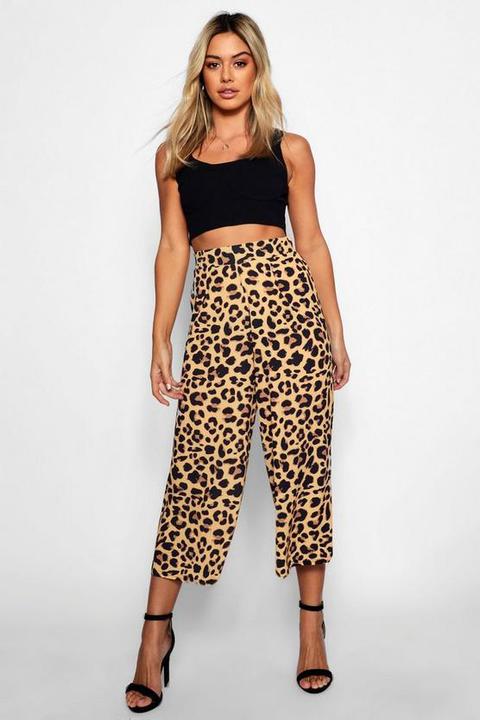 Petite Leopard Print Culottes