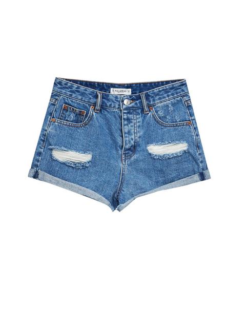 Short Denim Mom Fit Rotos