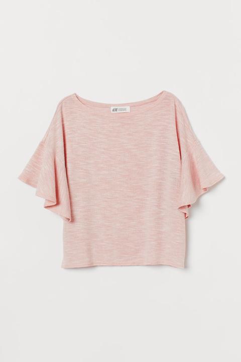 H & M - Top In Maglia Fine - Rosa