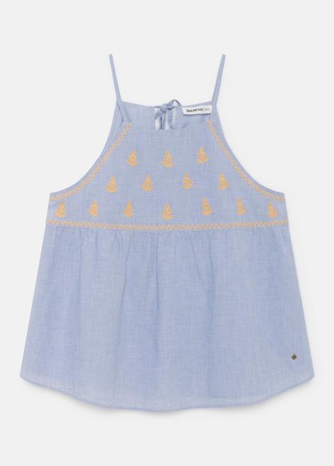 Top Chambray Bordado