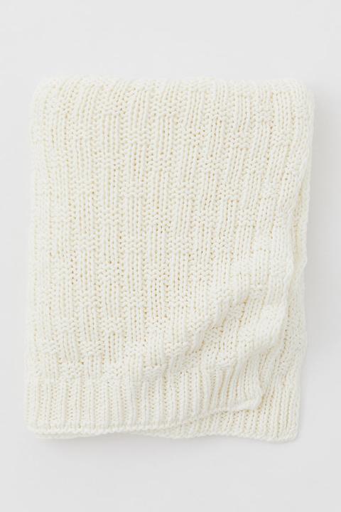 Manta De Punto Con Textura - Blanco
