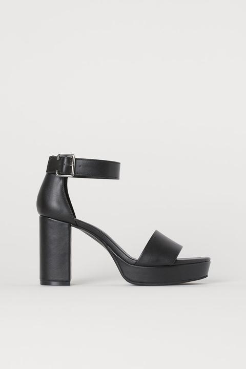 H & M - Sandali Con Plateau - Nero