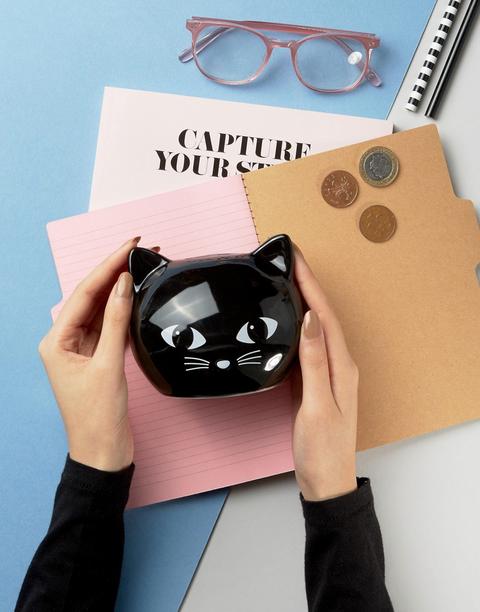 Hucha Con Diseño De Gato Negro De Sass & Belle