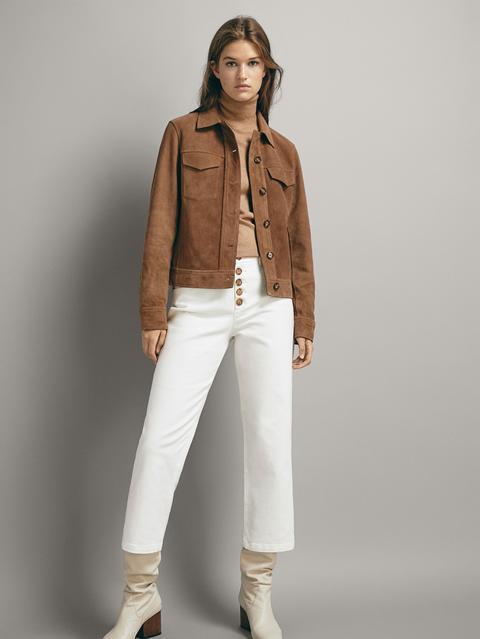 Pantalón Algodón Botones Straight Fit