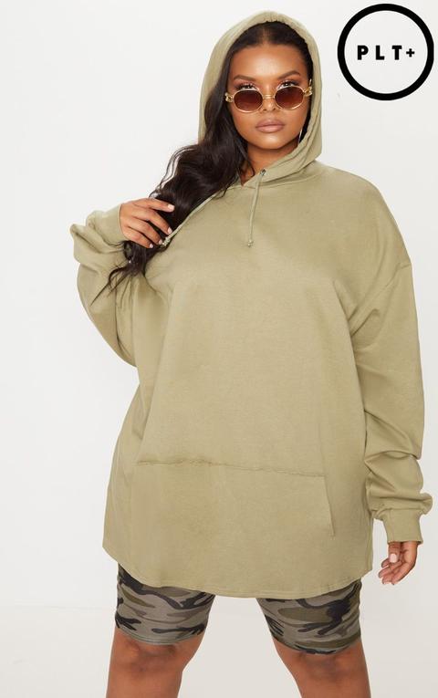 Plus Sage Green Oversized Hoodie