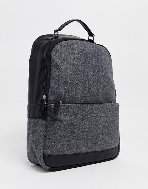 Mochila Gris Con Cremalleras Plateadas De Asos Design