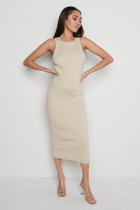 Billie Ribbed Racer Midi Dress