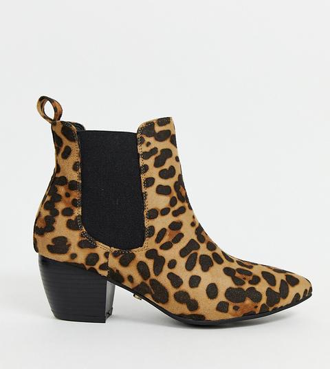 Oasis - Stivaletti Chelsea Con Tacco Leopardati - Multicolore