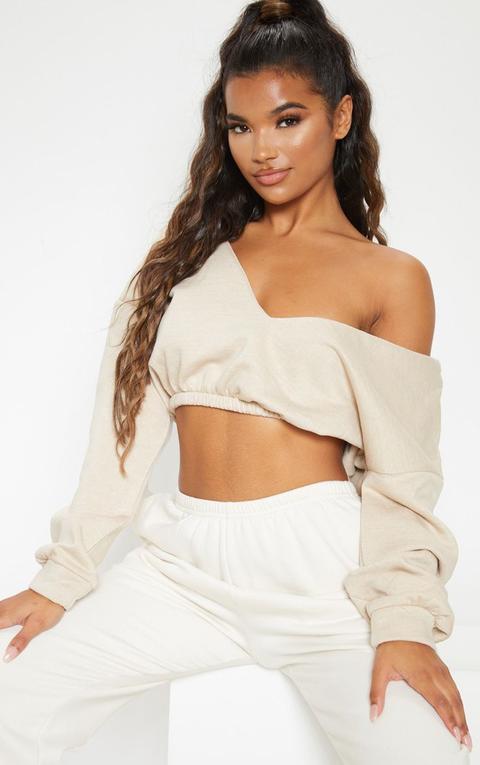 Sand Crop Off Shoulder Sweatshirt