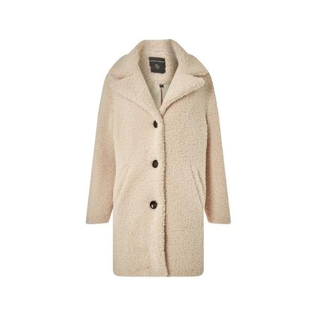 Womens Oatmeal Teddy Coat- Cream, Cream 