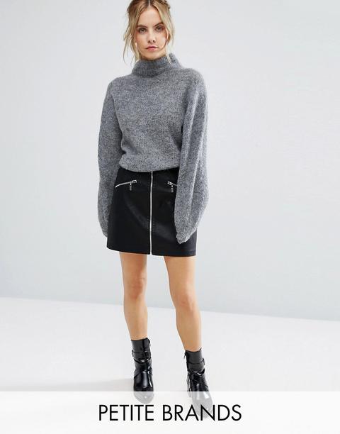 Falda Acampanada Con Cremallera De New Look Petite