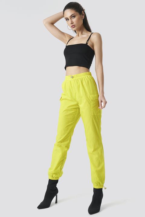 Anna X Na-kd Side Pocket Track Pants - Yellow from NA-KD on 21 Buttons