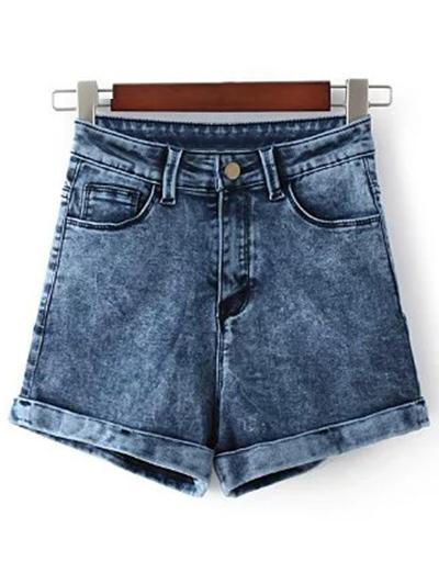 Snow Wash Denim Shorts