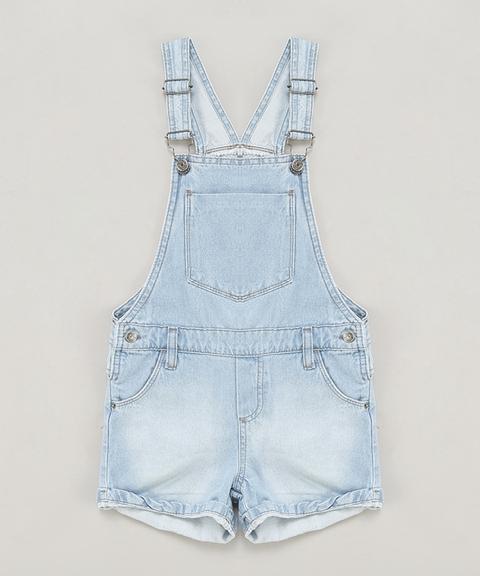 jardineira jeans claro