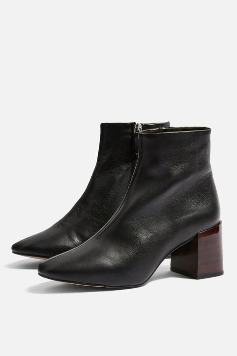 Womens Marlene Mid Heel Ankle Boots - Black, Black