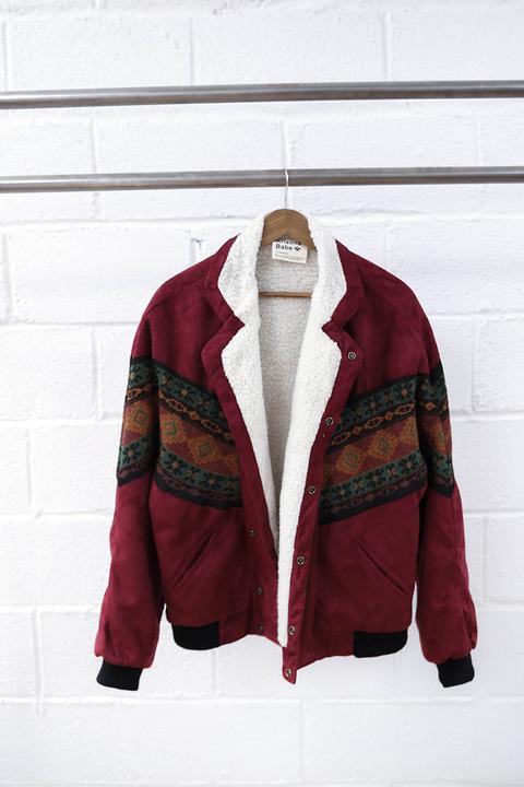 Arizona Babe Burgundy Vegan Navajo Bomber