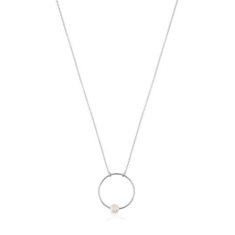 Collar Icon De Plata Con Perla
