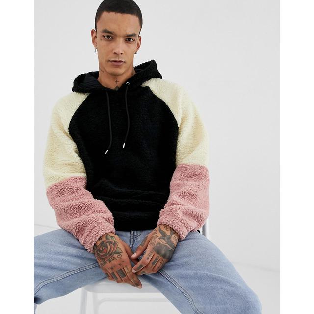 asos oversized hoodie in borg